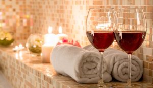 Relaxing in wine, with wine